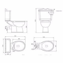 NRG Bathroom Close-Coupled Toilet with Soft PP Seat Cover and Cistern