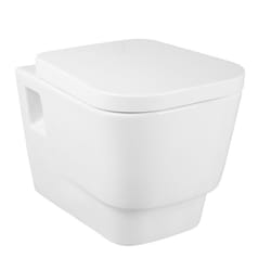 NRG Bathroom Modern White Wall Hung Pan with Soft UF Seat Cover