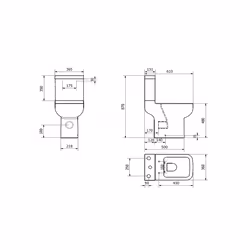NRG Comfort Height Close Coupled Pan With Cistern & Soft Close Seat for Bathroom WC