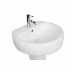 NRG Bathroom Fixture Cloakroom Full Pedestal 560mm Basin Compact Single Tap Hole Sink