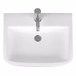 NRG Bathroom Cloakroom Full Pedestal 555mm Basin Compact Single Tap Hole Sink