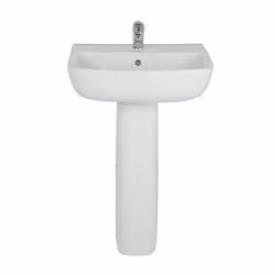 NRG Short Projection Bathroom Pedestal 520mm Basin Compact Cloakroom Single Tap Hole Sink