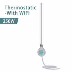 NRG Smart WiFi Thermostatic Electric Heating Element for Heated Towel Rail Radiator - Chrome, 250W
