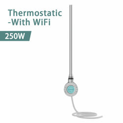 NRG Smart WiFi Thermostatic Electric Heating Element for Heated Towel Rail Radiator - Chrome, 250W