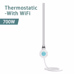NRG Smart WiFi Thermostatic Electric Heating Element for Heated Towel Rail Radiator - White, 700W