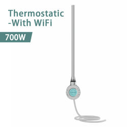 NRG Smart WiFi Thermostatic Electric Heating Element for Heated Towel Rail Radiator - Chrome, 700W