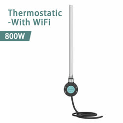 NRG Smart WiFi Thermostatic Electric Heating Element for Heated Towel Rail Radiator - Black, 800W