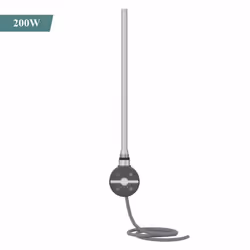 NRG Thermostatic Electric Heating Element for Radiator Heated Towel Rail - Anthracite, 200W