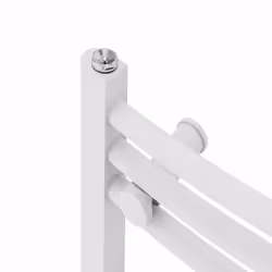Bathroom Curved Prefilled Electric Heated Towel Rail Ladder Warmer Radiator - White, 600x600mm
