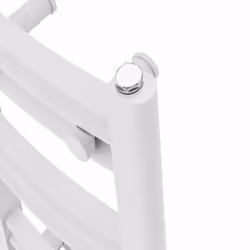 Bathroom Curved Prefilled Electric Heated Towel Rail Ladder Warmer Radiator - White, 600x600mm