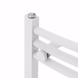 Bathroom Curved Prefilled Electric Heated Towel Rail Ladder Warmer Radiator - White, 800x300mm