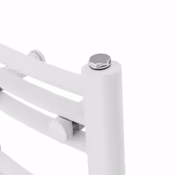 Bathroom Curved Prefilled Electric Heated Towel Rail Ladder Warmer Radiator - White, 800x600mm