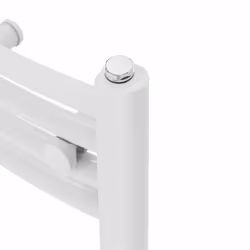 Bathroom Curved Prefilled Electric Heated Towel Rail Ladder Warmer Radiator - White, 1600x500mm
