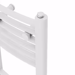 Bathroom Curved Prefilled Electric Heated Towel Rail Ladder Warmer Radiator - White, 1800x500mm