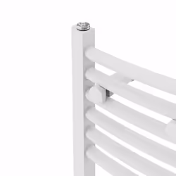 Bathroom Curved Prefilled Electric Heated Towel Rail Ladder Warmer Radiator - White, 1800x600mm