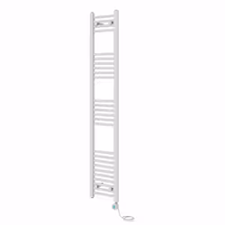 Pre-filled Bathroom Straight Electric Heated Towel Rail Radiator Thermostatic - White, 1600x300mm