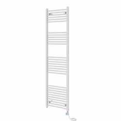 Pre-filled Bathroom Straight Electric Heated Towel Rail Radiator Thermostatic - White, 1800x500mm