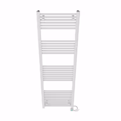 Pre-filled Bathroom Straight Electric Heated Towel Rail Radiator Thermostatic - White, 1800x500mm