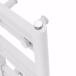 NRG Prefilled Thermostatic Electric Straight Heated Towel Rail Radiator - White, 600x600mm