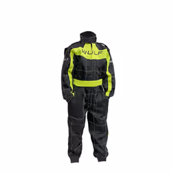 Wulfsport Cub Blue Kids Motocross Motorbike Kart Race Suit - Black Yellow, L