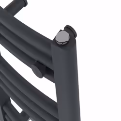 Bathroom Curved Prefilled Electric Heated Towel Rail Ladder Warmer Radiator - Anthracite, 600x500mm