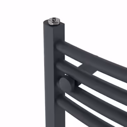 Bathroom Curved Prefilled Electric Heated Towel Rail Ladder Warmer Radiator - Anthracite, 1600x500mm