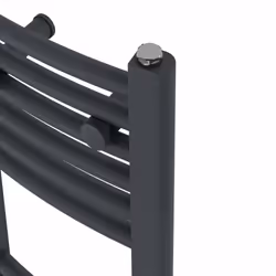 Bathroom Curved Prefilled Electric Heated Towel Rail Ladder Warmer Radiator - Anthracite, 1800x600mm