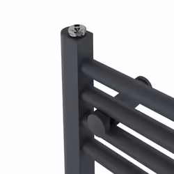 Pre-filled Bathroom Straight Electric Heated Towel Rail Radiator Thermostatic - Anthracite, 1000x600mm