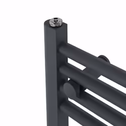 Pre-filled Bathroom Straight Electric Heated Towel Rail Radiator Thermostatic - Anthracite, 1400x600mm