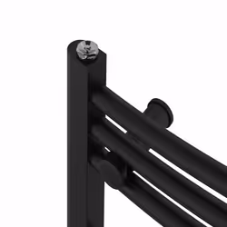 Bathroom Curved Prefilled Electric Heated Towel Rail Ladder Warmer Radiator - Black, 600x600mm