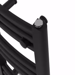 Bathroom Curved Prefilled Electric Heated Towel Rail Ladder Warmer Radiator - Black, 600x600mm