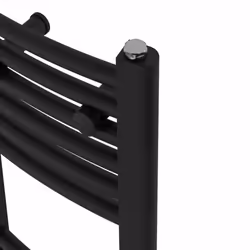 Bathroom Curved Prefilled Electric Heated Towel Rail Ladder Warmer Radiator - Black, 1800x400mm