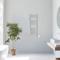 Prefilled Electric Straight Heated Towel Rail Radiator Ladder Warmer - Chrome, 800x300mm