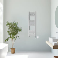 Prefilled Electric Straight Heated Towel Rail Radiator Ladder Warmer - Chrome, 1000x300mm