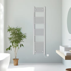 Prefilled Electric Straight Heated Towel Rail Radiator Ladder Warmer - Chrome, 1600x400mm