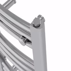 Bathroom Curved Prefilled Electric Heated Towel Rail Ladder Warmer Radiator - Chrome, 600x600mm