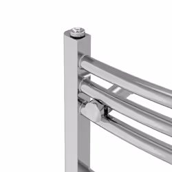 Bathroom Curved Prefilled Electric Heated Towel Rail Ladder Warmer Radiator - Chrome, 800x400mm