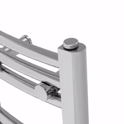Bathroom Curved Prefilled Electric Heated Towel Rail Ladder Warmer Radiator - Chrome, 800x400mm