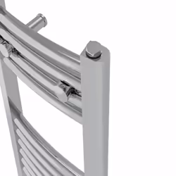 Bathroom Curved Prefilled Electric Heated Towel Rail Ladder Warmer Radiator - Chrome, 1600x500mm