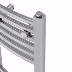 Bathroom Curved Prefilled Electric Heated Towel Rail Ladder Warmer Radiator - Chrome, 1800x600mm