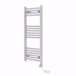 Pre-filled Bathroom Straight Electric Heated Towel Rail Radiator Thermostatic - Chrome, 1000x400mm