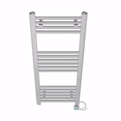 Pre-filled Bathroom Straight Electric Heated Towel Rail Radiator Thermostatic - Chrome, 1000x400mm