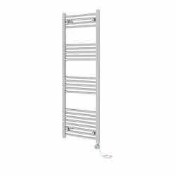 Pre-filled Bathroom Straight Electric Heated Towel Rail Radiator Thermostatic - Chrome, 1400x500mm