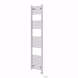 Pre-filled Bathroom Straight Electric Heated Towel Rail Radiator Thermostatic - Chrome, 1800x400mm
