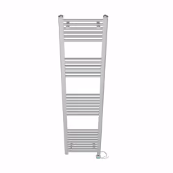 Pre-filled Bathroom Straight Electric Heated Towel Rail Radiator Thermostatic - Chrome, 1800x400mm