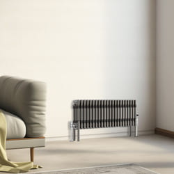 Traditional Cast Iron Style Radiator Raw Metal Central Heating 3 Column - 300x1012mm - 3 Column
