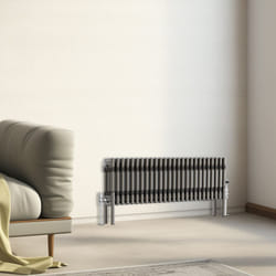 Traditional Cast Iron Style Radiator Raw Metal Central Heating 3 Column - 300x1192mm - 3 Column