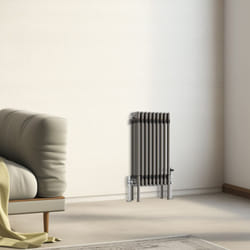 Traditional Cast Iron Style Radiator Raw Metal Central Heating 3 Column - 600x427mm - 3 Column