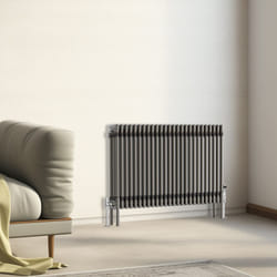 Traditional Cast Iron Style Radiator Raw Metal Central Heating 3 Column - 600x1192mm - 3 Column