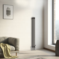 Traditional Cast Iron Style Radiator Raw Metal Central Heating 3 Column - 1500x202mm - 3 Column